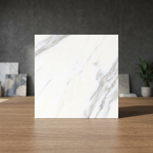 Satvario Classic 600x600mm Glossy Porcelain Tiles White Marble Inspired Interior <b>Wall</b> Floor Collection - Product Image 3