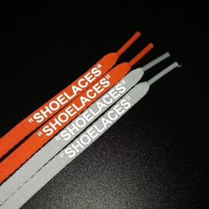 Nouveau plat 8mm de large OW "lacets" texte imprimé 3/M réfléchissant AF NK SB Dunks lacets de chaussures bas baskets décontractés lacet en toile - Product Image 2