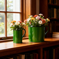 0,3 en 0,7 gallon mini metalen bloempot emmer voor raamdecoratie
