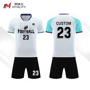Jersey Klub Sepak Bola Custom Cepat Kering Seragam Pria Bahan Polyester Kualitas Thailand Seragam Pendukung Tim - Product Image 1