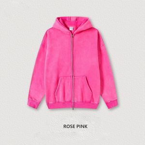 ออกแบบเสื้อฮู้ดดี้ไซส์พลัสแบบกำหนดเอง ผ้าฝ้าย 100% ลายเรียบ ซิปแบบเต็มตัว ทรงโอเวอร์ไซส์ ผ้าเทอร์รี่ถัก 3 มิติ - Product Image 5