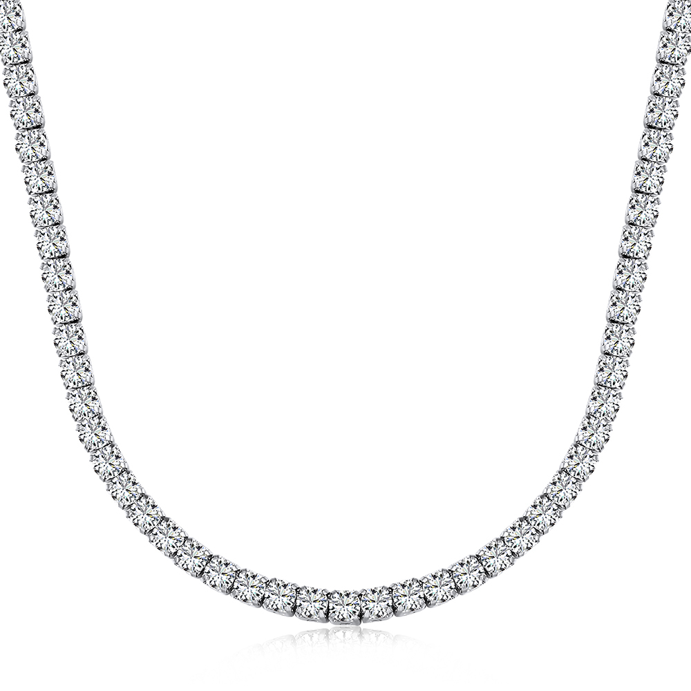 Alurelle Sterling Silver CZ Diamond Pendant Necklace - Dainty 925 Silver Choker For Women - View #13