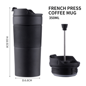 Nouvelle Tasse <span class=keywords><strong>Isotherme</strong></span> Portable en Acier Inoxydable 350ml 450ml pour Café et Thé, Type French Press, Idéale pour les Voyages et l'Extérieur - Product Image 2