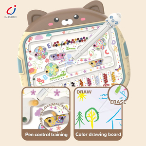 Lavagna da Disegno per Bambini Chengji, Gioco Educativo <span class=keywords><strong>Montessori</strong></span> con Orsetto Cartoon e Labirinto di Perline - Product Image 2