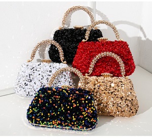 New Fashion Women's Evening Clutch Bag Square <strong>Sequin</strong> Chain Strap Magnetic Closure <strong>Handbag</strong> - Product Image 2