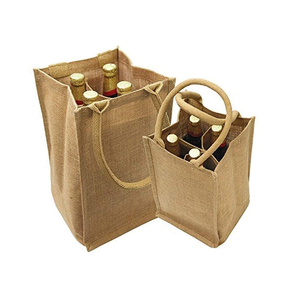 Wholesale Custom Printed Eco Friendly Jute Wine Bottle <b>Bags</b> Ladies Grocery Shopping Jute Tote <b>Beach</b> <b>Bag</b> - Product Image 6
