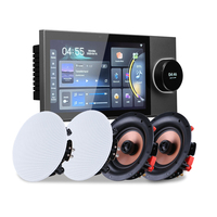 Sistem Konsol Musik Latar Belakang Tuya Smart Home 7-inci, Pengontrol Audio Home Theater dengan 4 Speaker Plafon 5-inci