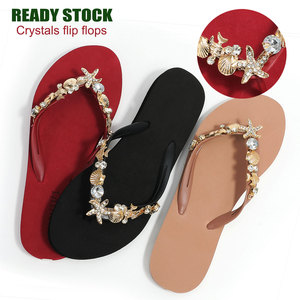 Phụ Nữ Của Mùa Hè Màu Đỏ Bãi Biển <span class=keywords><strong>Flip</strong></span> <span class=keywords><strong>Flops</strong></span> Cá Nhân Vỏ Thạch Tinh Thể Mềm Đệm Chân Không Thiết Kế Giá Rẻ Bán Buôn - Product Image 1