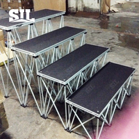 Scène mobile multi-panneaux carrée en aluminium SIL Guangdong 1,22 x 1,22 m, matériaux de scène, scène mobile portable pour événements, plateforme en contreplaqué