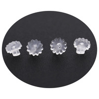 Vente en gros de bouchons d'oreille en silicone transparents écologiques, accessoires d'oreille DIY, embouts d'oreille, composants de bijoux