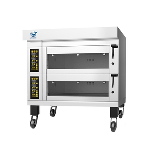 Four à sole électrique commercial de haute qualité, 2 niveaux, 4 plateaux, pour boulangerie, cuisson de croissants, style européen, four à tandoor intelligent - Product Image 1