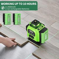 Niveau laser 16 lignes 360° auto-nivelant 4D, niveau laser vert à lignes croisées pour la construction et le montage d'images horizontales