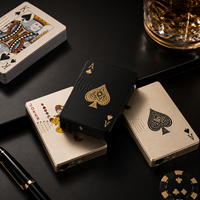 Briquet torche à jet de butane rechargeable coupe-vent avec motif carte de poker