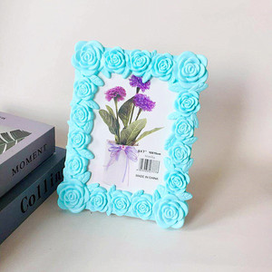Cadre photo en PVC Qi Xing 6x4 pouces, design rose, décoration de salon, décoration de bureau - Product Image 3