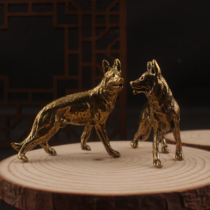 Figurita de perro de latón, 2 uds., decoración de mesa, estilo chino, escultura de animal para té - Product Image 1