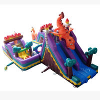 Parcours d'obstacles gonflable Dragon Forest, château gonflable à thème Anime, location promotionnelle pour fêtes et événements commerciaux