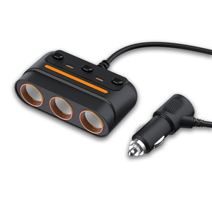 Divisor de encendedor de cigarrillos de coche 3 en 1 con luces LED de colores Puerto <span class=keywords><strong>USB</strong></span> TIPO C y adaptador de enchufe de cargador de 12-24V - Product Image 2