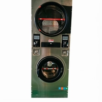 Lavadora-Secadora Comercial Apilable de 20 KG de Bajo Ruido, Operada con Monedas, Tarjeta o Código QR para Áreas de Lavado Públicas en Apartamentos