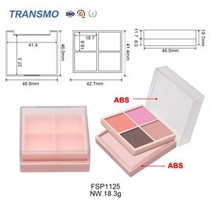 Boîtier compact rose mat pour fard à paupières, 4 compartiments, double couche, pour poudre pressée, correcteur 4 couleurs, 4 compartiments pour poudre, pour blush cosmétique - Product Image 2