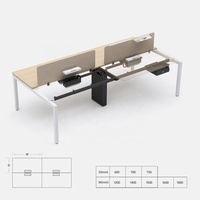 Station de travail de bureau moderne en métal gain de place 8 places avec design extensible Bureau efficace pour usage commercial
