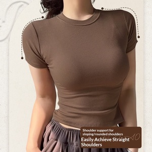 T-shirt Plato Bird Nuova Collezione Stile Francese Vestibilità Classica in Spandex Morbido a Righe Manica Corta <span class=keywords><strong>Donna</strong></span> Primavera 2026 Bestseller Color-block - Product Image 3