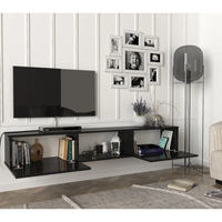 Kabinet Penyimpanan TV Mode Modern Kayu Berdiri Dinding Pabrikan untuk Kabinet Pajangan Ruang Tamu