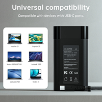 Cargador de Laptop USB C de 65W, Adaptador de Corriente CA para Computadora Portátil, Cargador Portátil Tipo C PD para HP, Lenovo, Asus, Dell, Apple