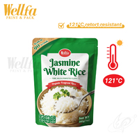 Sacs personnalisés haute température 121°C ℃   Sachet Doypack alimentaire refermable pour repas prêts à consommer, riz blanc précuit micro-ondable, pochette stérilisable
