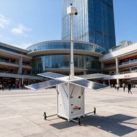 Tour de surveillance mobile à énergie solaire avec panneaux CCTV et mât électrique de 6 m pour la surveillance des chantiers