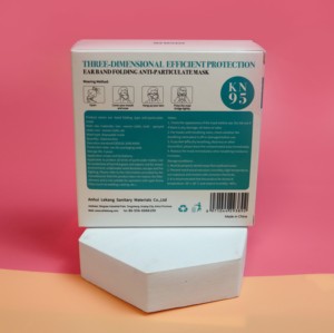 Masques pliables KN95 blancs, respirateurs emballés individuellement avec attaches élastiques - Product Image 6
