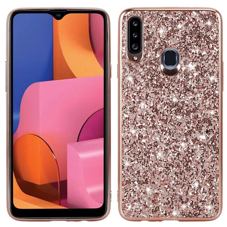 Frete Grátis Para Samsung Caso A20s Luxo Glitter Bling Híbrido Capa Protetora Caso de Telefone Celular para Samsung A10s A30s A50s a70s