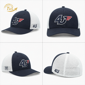 Casquette de baseball 4U personnalisée de haute qualité à 5 panneaux avec logo brodé en 3D, visière incurvée, fermeture snapback, style classique, casquette de sport type trucker - Product Image 6