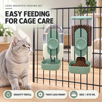 Distributeur automatique de nourriture pour animaux de compagnie, distributeur d'eau par gravité, bol à nourriture pour cage, pour lapin, chat, chien, petits animaux, usage quotidien