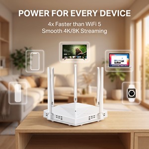 Nuovo Router WiFi 6 AX3000 per Tutta la <span class=keywords><strong>Casa</strong></span> con 5 Antenne ad Alto Guadagno, Copertura Mesh Senza Interruzioni, Dual Band Gigabit per Grandi Abitazioni - Product Image 3