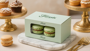 Caja de Embalaje Personalizada para Macarons, Caja de Regalo de Lujo para Postres en Tonos Pastel, para Panaderías y Confiterías, con Ventana Transparente - Product Image 6