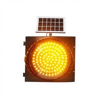 Feu clignotant solaire sans fil jaune, lumière d'avertissement LED à détection automatique de la lumière, feu clignotant de sécurité routière pour zones rurales