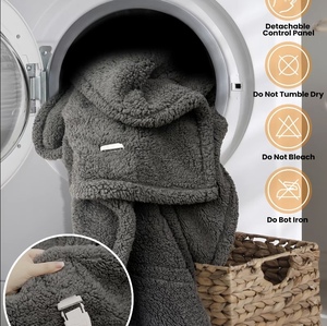 Manta Eléctrica de Lana de Cordero, Reversible, Tejido Suave, 6 Niveles de Calor, Calentamiento Rápido para <span class=keywords><strong>Cama</strong></span>, Sofá, Oficina (Gris) - Product Image 6