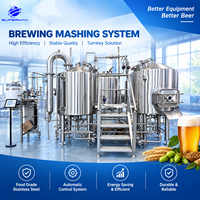 Équipement de brassage de bière SUS304, système de brasserie, cuve de mashing, cuve de décantation, chaudière, chauffage à vapeur, projet clé en main pour brasserie