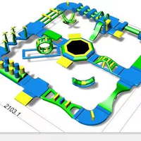 Toboggan aquatique gonflable en PVC avec design iceberg/glace pour parc aquatique résidentiel extérieur
