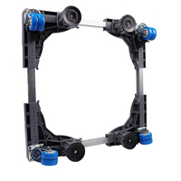 Support universel manuel à double tube en acier inoxydable pour machine à laver, avec roulettes et structure surélevée