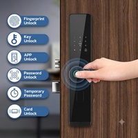 Serrure intelligente Tuya 2.4G WiFi avec code, carte, empreinte digitale, sans clé, avec poignée