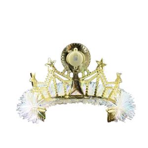 زينة حفلات تنكرية تضيء بوميض تاج شعر الأمير تاج بإضاءة مع إكسسوارات رقيقة معدنية لعيد الميلاد - Product Image 6