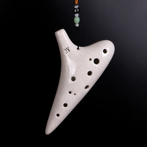 Ocarina artisanale à 12 trous en céramique craquelée, flûte portable pour musique folklorique - Product Image 4