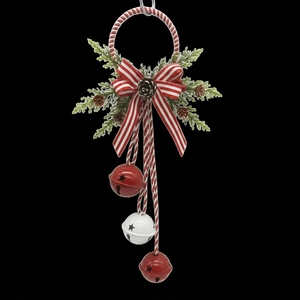 Adornos Navideños Transfronterizos: Campanas Metálicas Coloridas, Adornos para Árbol de Navidad, Bayas de Pino con Trenzado de Yute - Product Image 4