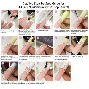 150 pièces/boîte – Nouveaux modèles de <span class=keywords><strong>faux</strong></span> ongles intelligents à double forme française, sans papier, moule en cristal pour photothérapie, gel UV, construction rapide pour extension d'ongles - Product Image 4