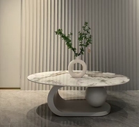 Table Basse Mobile Ronde en Métal Rétro Simple, Style Nordique, Portable, Luxe Moderne pour Salon et Chevet de Chambre