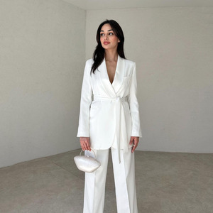 Trajes Elegantes para Mujer, Conjunto <span class=keywords><strong>de</strong></span> Blazer y Pantalones, Traje <span class=keywords><strong>de</strong></span> Dos Piezas para Dama, Ropa <span class=keywords><strong>de</strong></span> Oficina, Traje Formal - Product Image 4