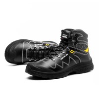 Bottes de Travail de Sécurité JIANKUN Mode pour Hommes, Chaudes pour l'Hiver, Embout en Acier, Anti-Perforation, Tige en Toile avec Doublure en Cuir Véritable