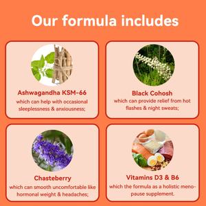 Suplementos para el Equilibrio Hormonal de la Menopausia, Gomitas Multivitamínicas con Extracto de Chasteberry para el Equilibrio Hormonal - Product Image 5