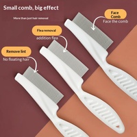 Peigne pour animaux de compagnie, peigne anti-puces pour chien, peigne démêlant pour chat, brosse à picots en PP à dents fines, fournitures de toilettage, nettoyage du visage, brossage du pelage